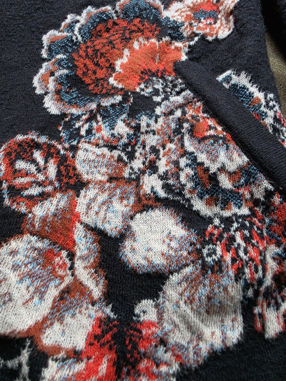 Anthropologie Moulinette Soeurs Floral Jacquard Knit Blazer XS - Picture 2 of 6